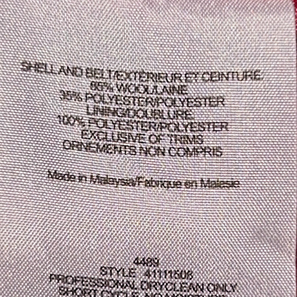 Tory Burch Wool Pea Coat XL Red Double Breasted Gold Buttons Belted Alek Jacket - Picture 10 of 12